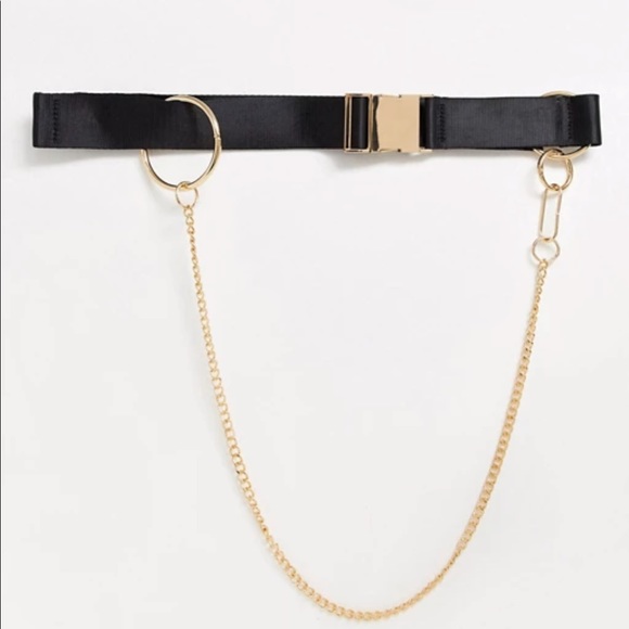 Utility buckle belt with ring and chain - Picture 2 of 3